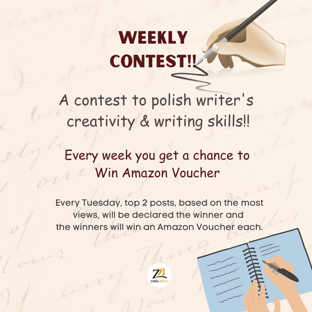 Join the contest, write something new of your choice every week on our website, Increase the viewership and win Amazon voucher!!

#amwriting #amwritingfiction #amwritingfantasy #ContestAlert #contestalertindia #contestgiveaway #contestconditions