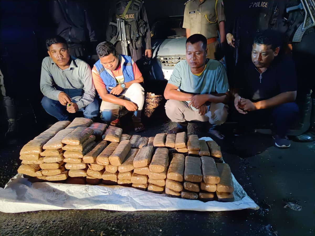 Drug abuse among youth has seen a hefty rise so suppliers trying hard to push more drugs but alert  <a href="/ejhpolice/">🇮🇳 East Jaintia Hills Police 🇮🇳</a> often foil their evil designs. In a swift ops it held 4interstate traffickers,seized 51kg Cannabis,Santro car,5phns&amp;₹14K cash.Kudos to team
<a href="/SangmaConrad/">Conrad K Sangma</a> 
<a href="/proshillong/">Spokesperson & PRO Shillong, Ministry of Defence</a>