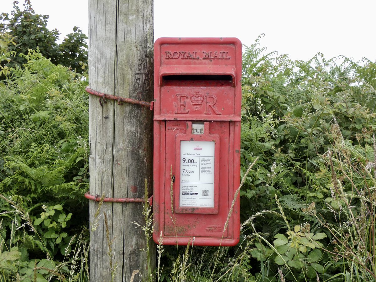 LynnsWaffles's tweet photo. Great place for a #Postbox on our walk from the NT #RingsteadBay car park to visit St Catherine’s by the Sea Church on Tuesday💒
A lady connected to #OldPhotos I’m researching is resting there🪦
beautiful wooden Church💒
#QueenElizabethII perfect for 
#PostboxSaturday #Dorset https://t.co/hx9hqvkRz1