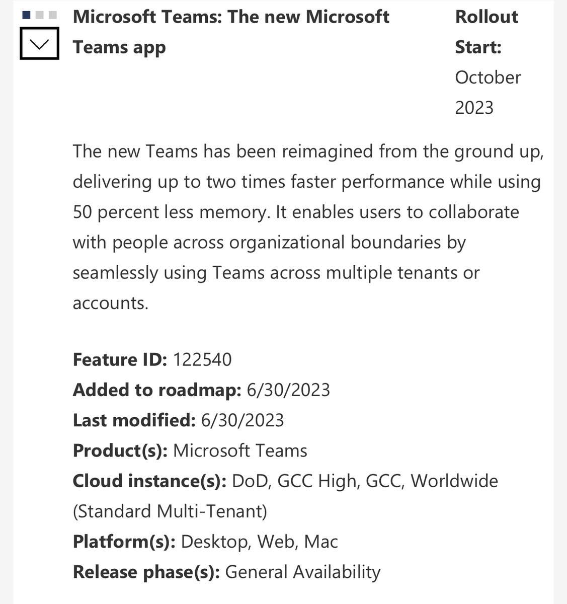 It looks like the New Teams app will start to become the default from October. I expect we’ll see further details for admins in the message Center as we get closer. #MicrosoftTeams #NewTeams
