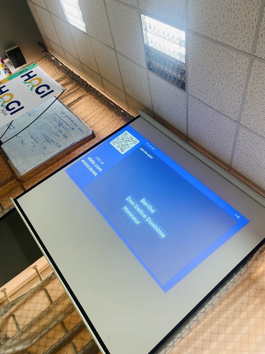 gdgocbiu's tweet photo. Our last session ended with a quizz using @Slidoapp to recap what was seen during the #ExploreML campaign. It was so funny🥳🥳👌🏼😍

@hogitugende 
@BujumburaInterU
@GoogleAI 

#DeveloperStudentClubs
#GDSCSSA
#GDSCBIU https://t.co/121T04KAc8