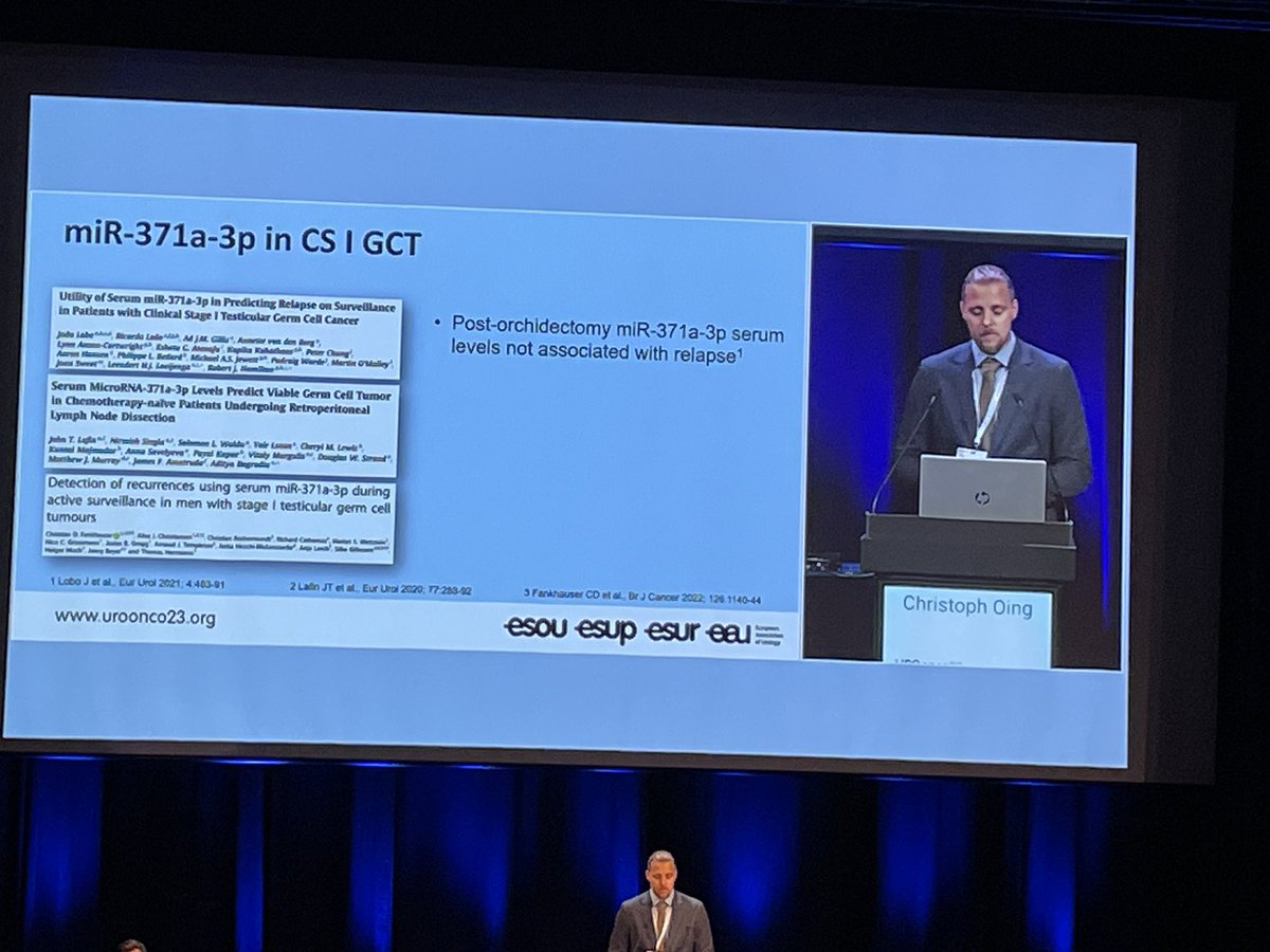 Interesting possibility the use of miR-371a-3p in CS I GCT 
#ESOU #Uroonco23 #testicularcancer