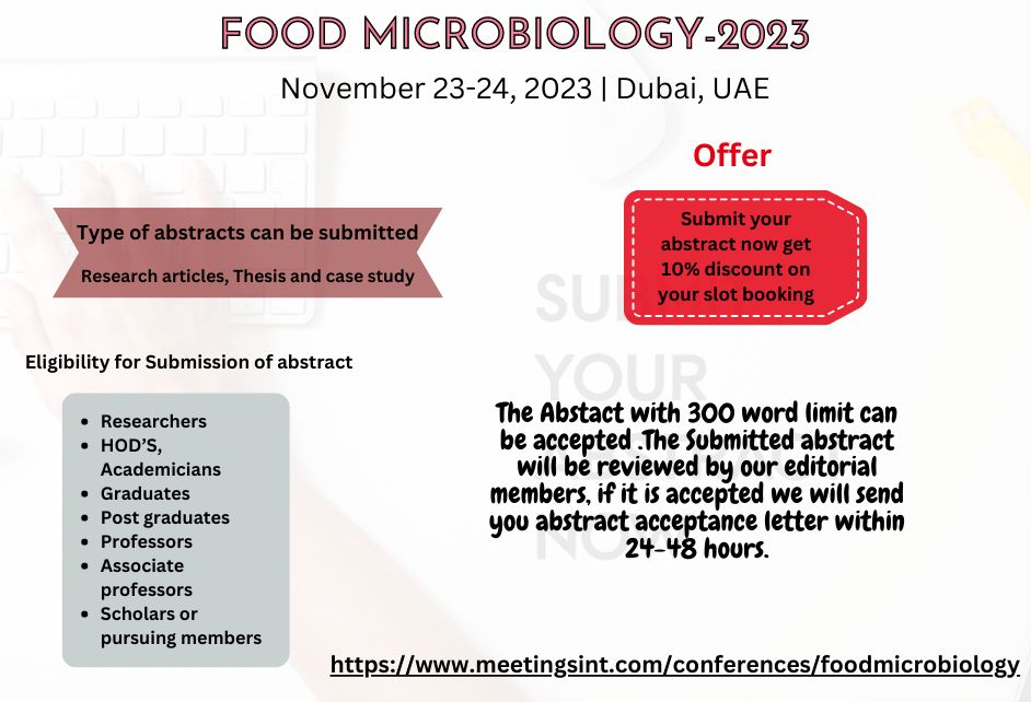 MeetingsInt's tweet photo. Reserve your slot at International Conference on #foodmicrobiology and share your experiences with the experts in Food Safety and its related fields
 Grab the amazing benefits and book your slots
 WhatsApp: +44 748-287-3756 https://t.co/ywH3WcS0Hb