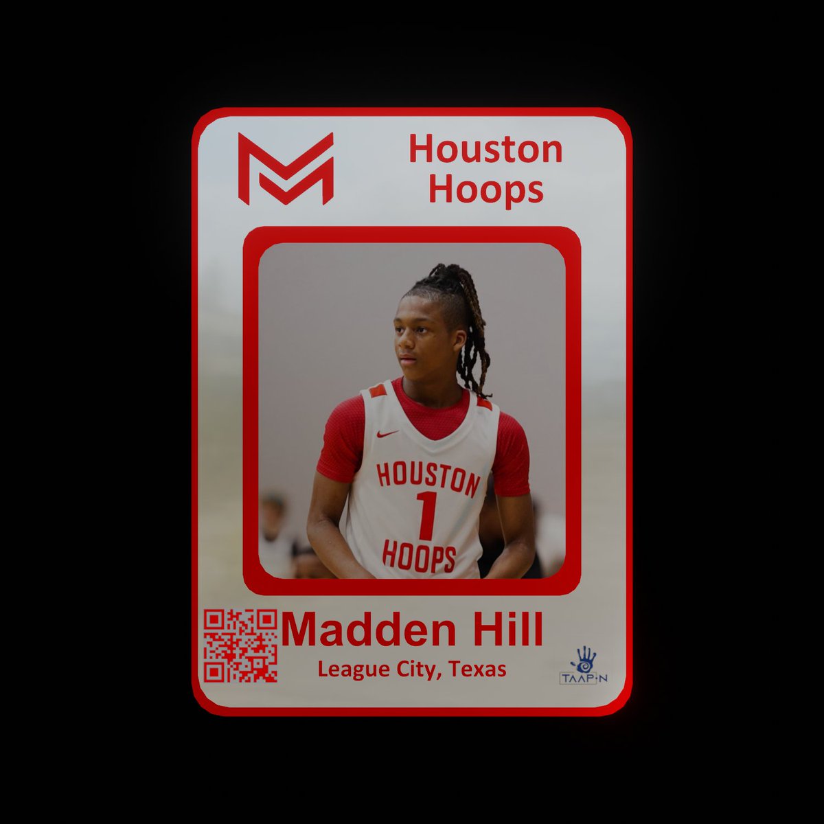 Madden Hill #1 ranked BB player class of 2027, created his 1st of many NFT digital assets! Exciting times! Madden's community, family, fans, and soon recruiters will have to TAAPN! Congrats Madden! #MM #CYN #TAAPN #URstock