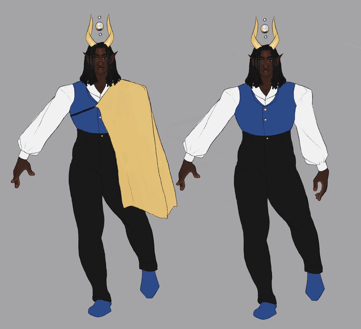 VampChapel's tweet photo. Character design art trade for @whatifyandsand based on prompts we gave each other! This was draped, reflect, and ultramarine ( pretend that the blue is brighter lol) https://t.co/Hzb5SwZIqr