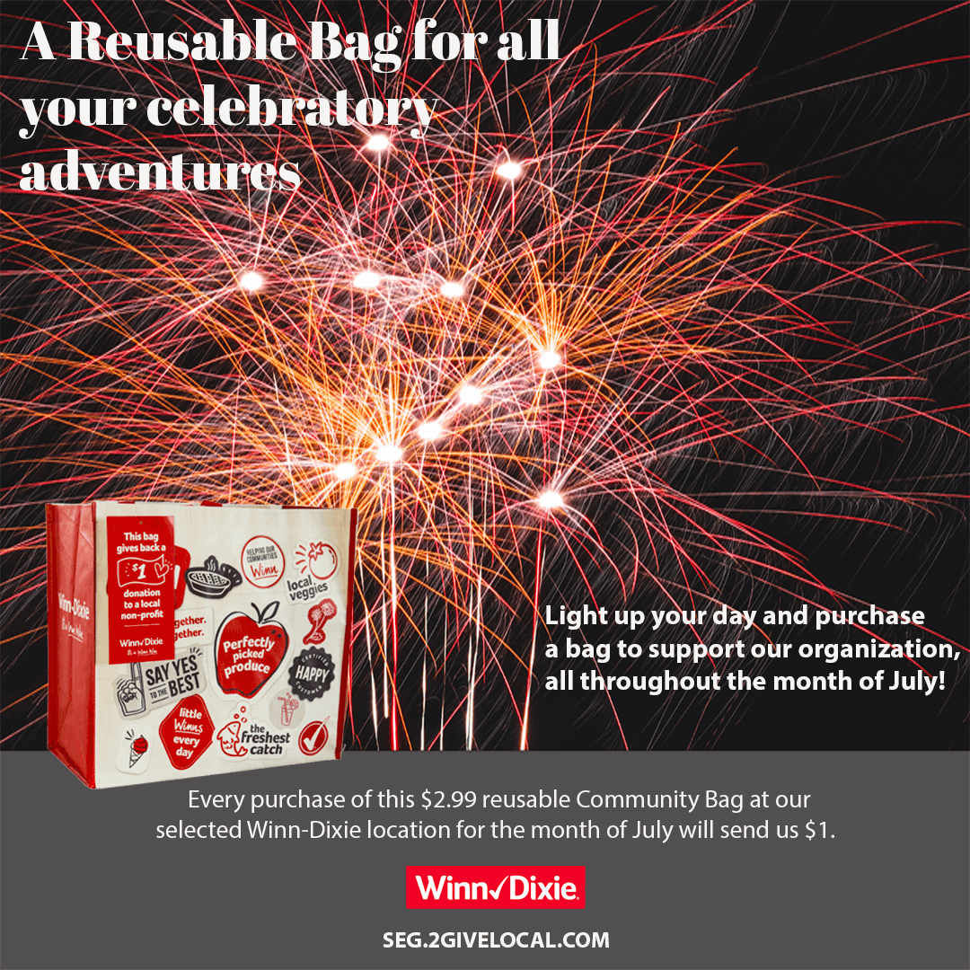 📣 Want to give back? Support youth mentorship and the environment! Go to the Winn-Dixie located at 941 Southwest 24th Street, Fort Lauderdale, FL and purchase the $2.99 Community Bag. We will receive a $1 donation for every bag sold in July! 💥