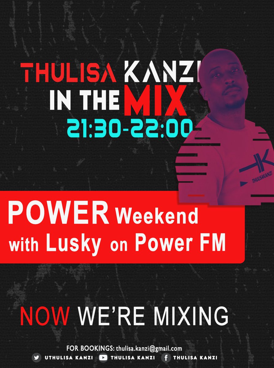 uThulisaKanzi's tweet image. Back in the mix tonight on #POWERWeekend with @LuskyDJ_, live on Power FM!

Do tune in!
