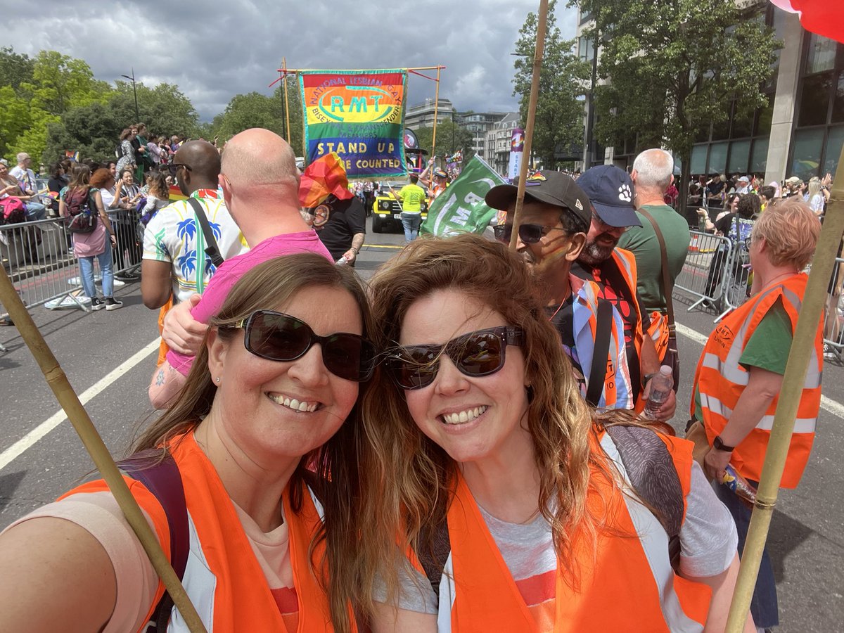 Happy Pride 🏳️‍⚧️🏳️‍🌈 #PrideInLondon #Pride2023 #RMT 
Marching with Pride 🌈