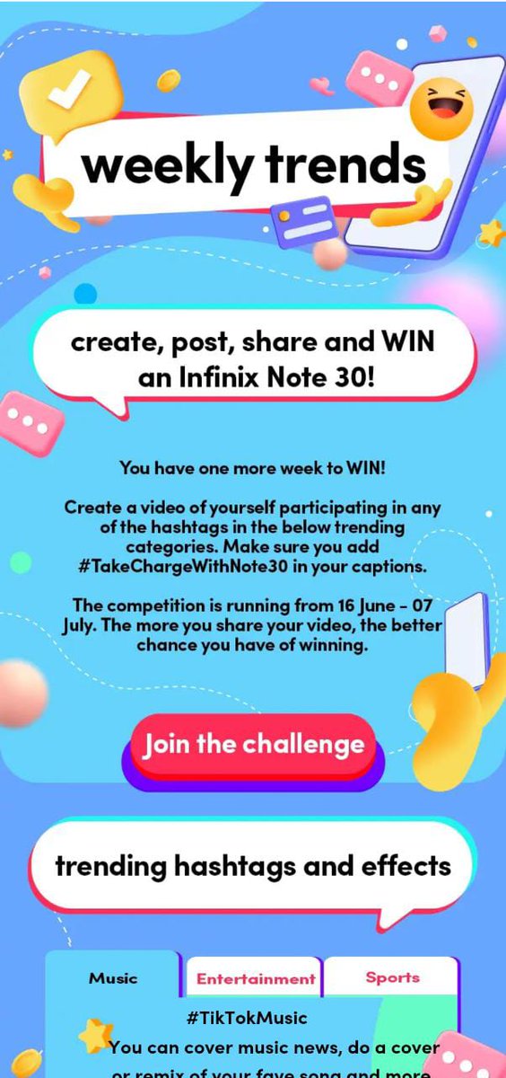 Dannyte62285079's tweet image. Tiktokers time to shine and get InfinixNote30
#TakeChargeWithNote30