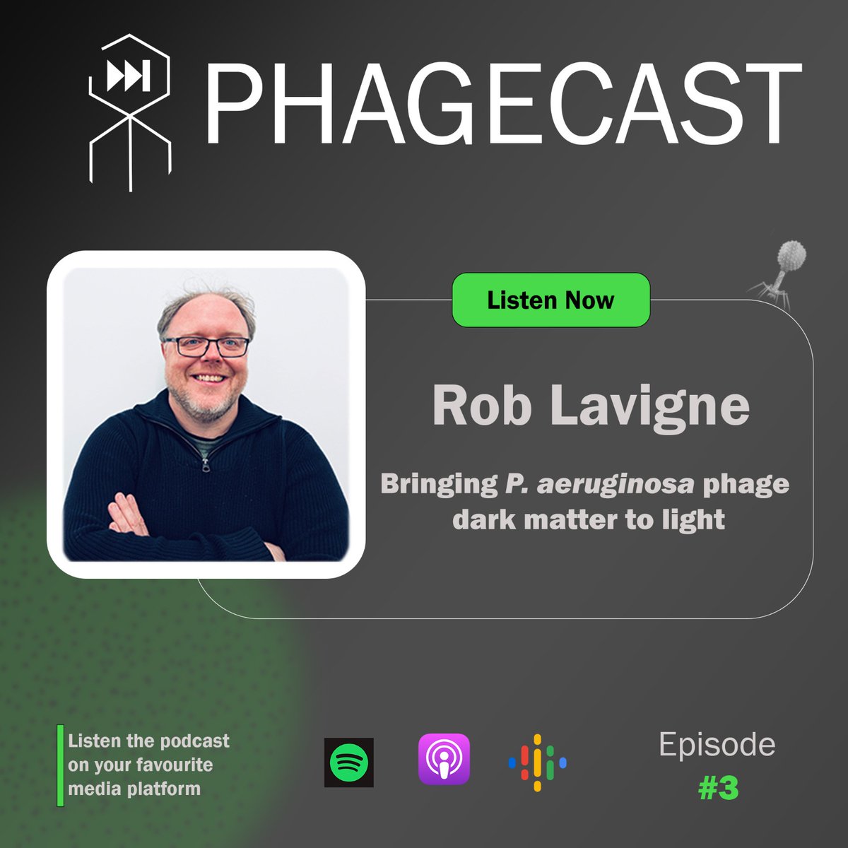 PhageCast (@phagecast) on Twitter photo NEW EPISODE OUT! 📢
In our latest episode, we had the pleasure of discussing groundbreaking research with <a href="/RobLavigne1/">Rob Lavigne</a>, a renowned Professor in the Faculty of Bioscience Engineering of the KU Leuven, leading the Laboratory of Gene Technology. NEW EPISODE OUT! 📢
In our latest episode, we had the pleasure of discussing groundbreaking research with <a href="/RobLavigne1/">Rob Lavigne</a>, a renowned Professor in the Faculty of Bioscience Engineering of the KU Leuven, leading the Laboratory of Gene Technology.