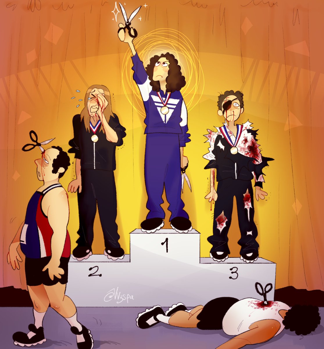 vv3spa's tweet image. RUNNING WITH SCISSORS ✂️
#weirdal #fanart #vv3spaart