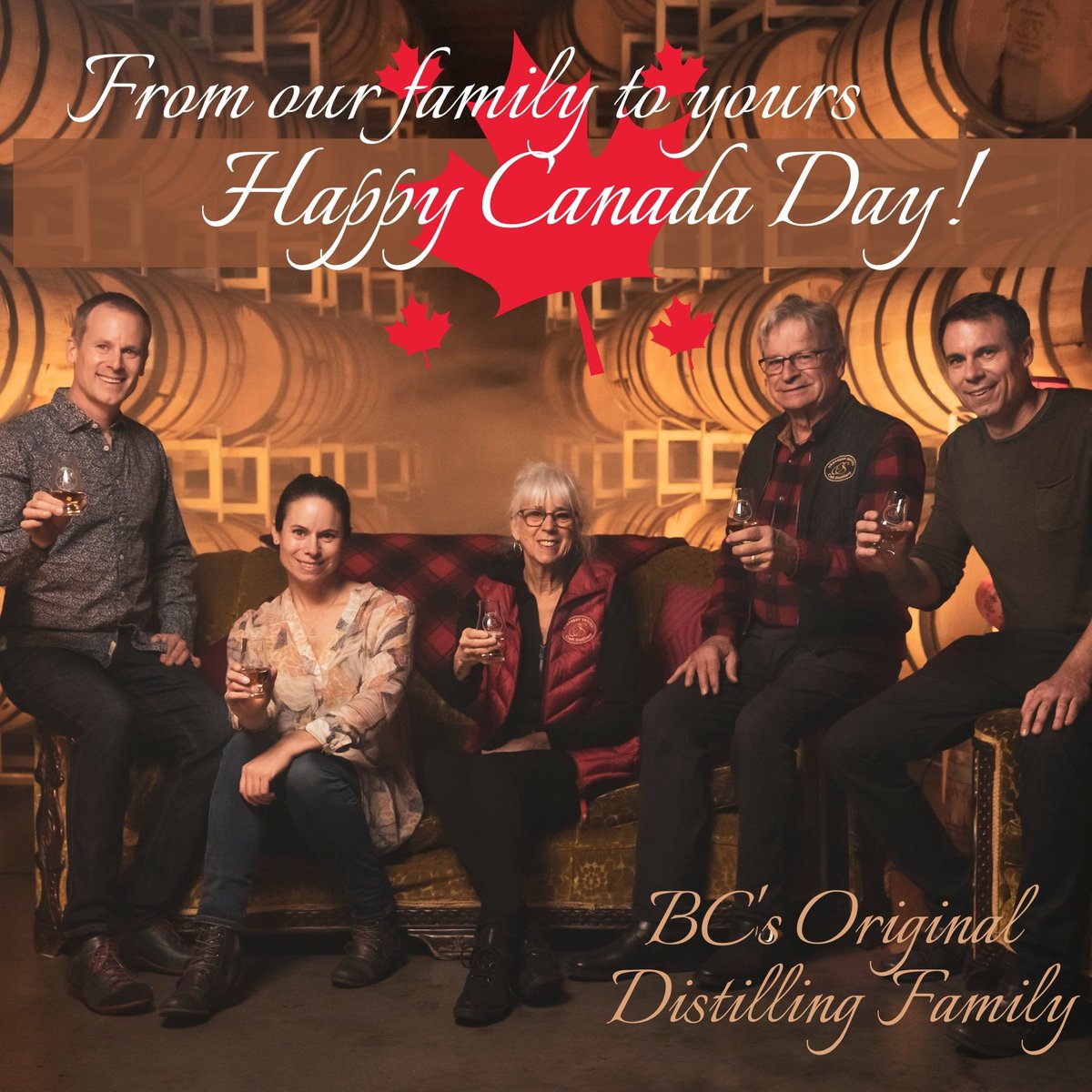 From our family to yours, let's raise a glass to a happy Canada Day! 🍁 . #HappyCanadaDay #OkanaganSpirits #FamilyDistillery