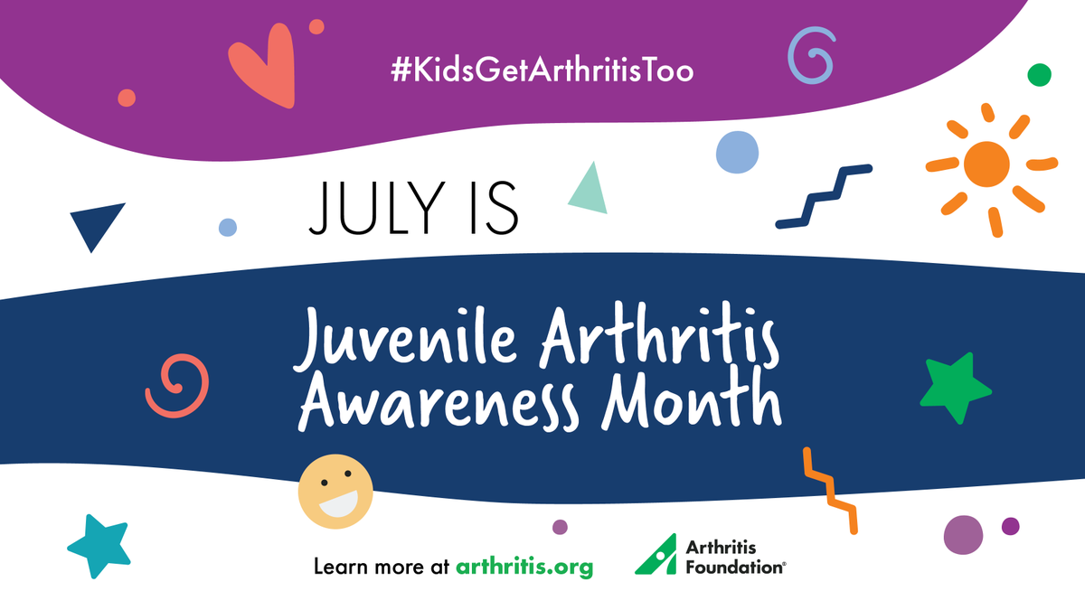 ArthritisFdn's tweet photo. This July, help spread awareness that #KidsGetArthritisToo. Find support and learn more about the signs and symptoms of #juvenilearthritis: https://t.co/iUY6LVCEeU
#JuvenileArthritisAwarenessMonth https://t.co/3tXlncaUr9