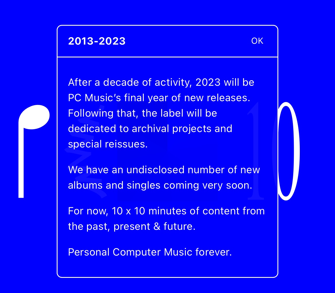 SatSoundsystem's tweet photo. While I’m on Twitter, I’d be remiss if I didn’t talk about this. 

If you’ve ever heard me talk about @pcmus you know I adore their output, definitely my favourite label of all time. They literally created a new genre out of nowhere and moved pop so far ahead (1/?) https://t.co/CSesR89eAl