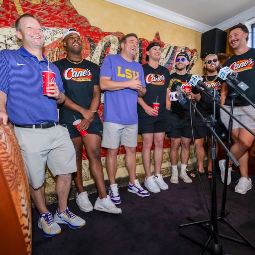 Brought it home to the Mothership! I had a blast assisting the Cane's Crew in the Drive Thru @raisingcanes 🏆⚾ Thank you to all the @lsubaseball fans that showed up! ONE LOVE! #caniacambassador