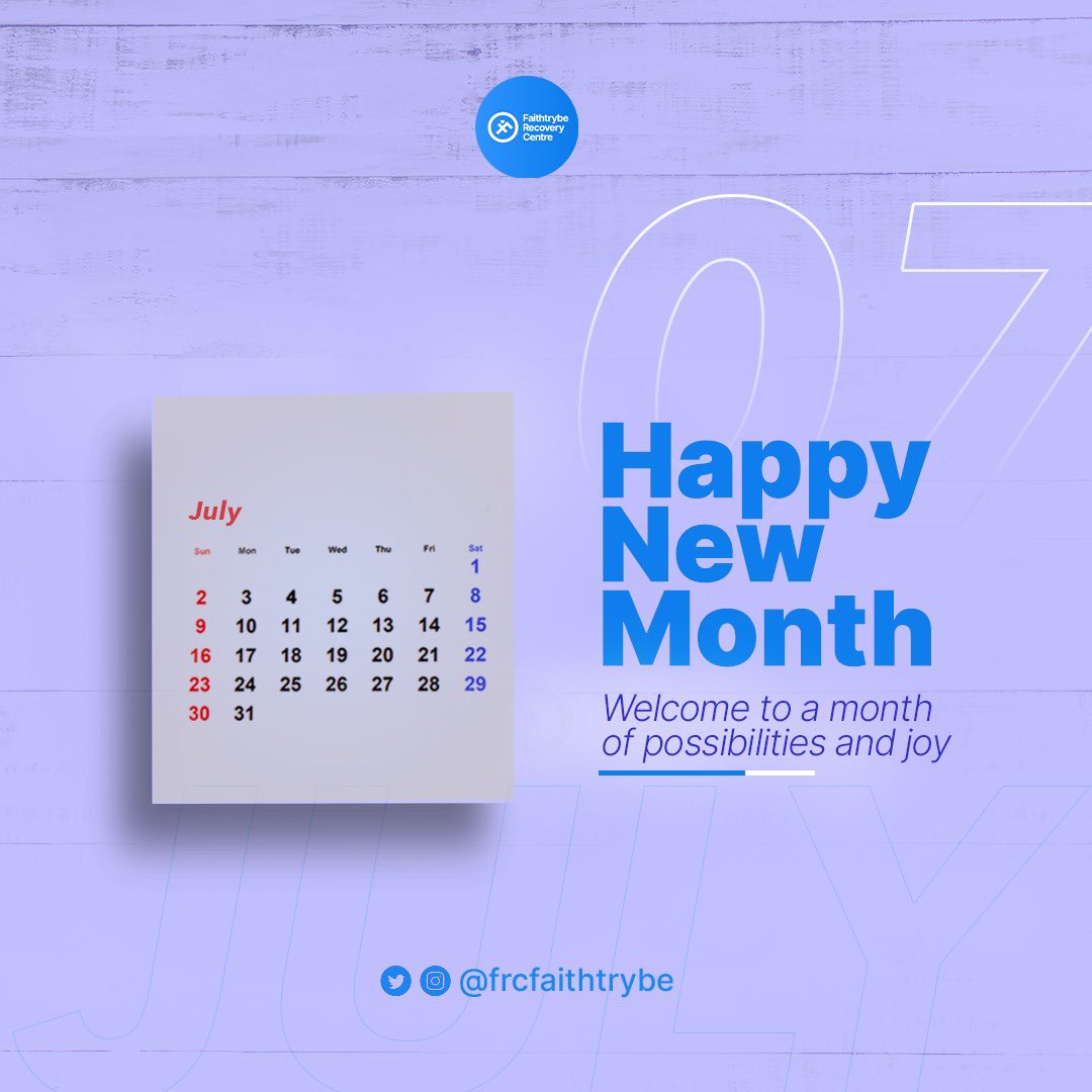 As the calendar turns to a brand new month, we embrace the opportunity for fresh beginnings and personal growth. Let us embrace the positive energy and abundant blessings that this new month brings. Happy New Month from FaithTrybe Recovery Centre! #faithtrybe #FaithTrybeRecovery