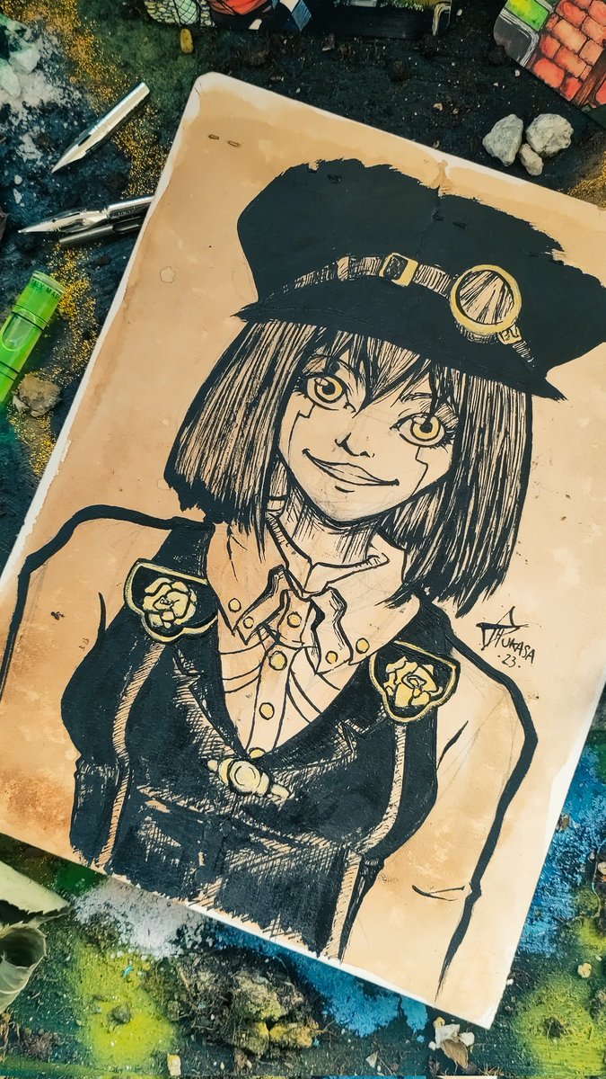 Steampunk Cowfee
.
.
.
#coffeepainting #traditionalart #steampunk #militarywoman #animeart #thukasa #humanartist #chinaink #goldposca