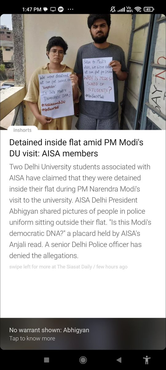Deeksha9395's tweet photo. If you can't take the criticism, then how will he work in favour of us. 
Our democracy is shaken.
#democracy #DelhiUniversity https://t.co/9qO3dWWzaf