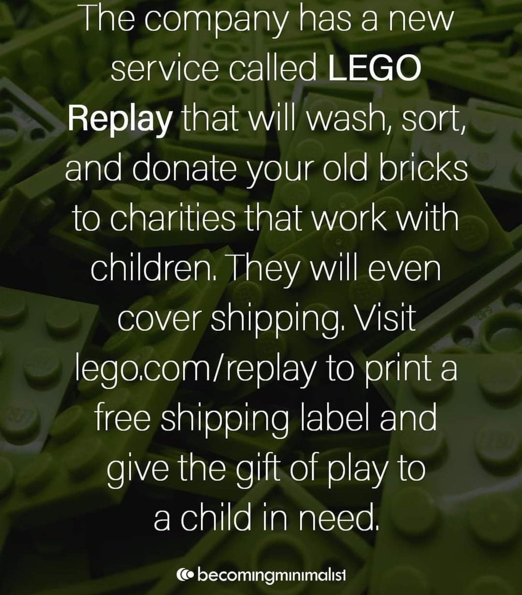 Don't throw away your lego bits! Retweet to spread the word! #LegoReplay