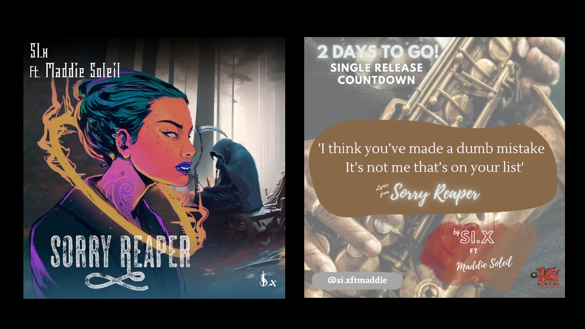 sixartistandco's tweet photo. COUNTDOWN!! 2 DAYS TO GO RELEASE #SORRYREAPER is MON 3RD JULY 2023!!
THROUGH LABEL @KDragonRecords Links are coming as soon as it’s LIVE!
Available int'l on major #streaming #platforms #six #songwriter #label #platforms #songs #song #music #jazz #release #jazzclub #moody https://t.co/aCSUQjPjzv