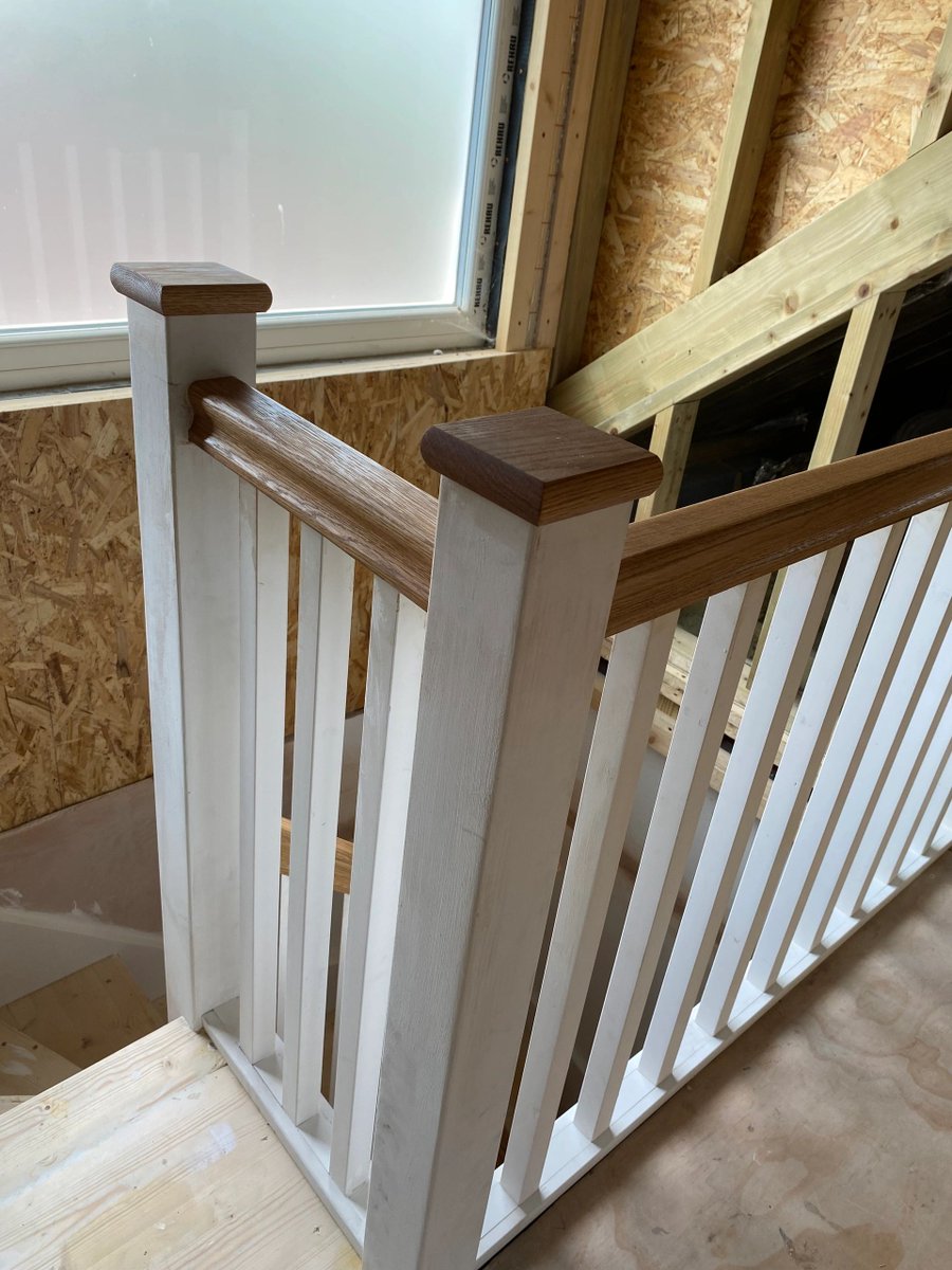build_transform's tweet image. A double winder staircase supplied and installed in St Albans - primed newel posts, spindles, and strings with oak handrails and newel caps