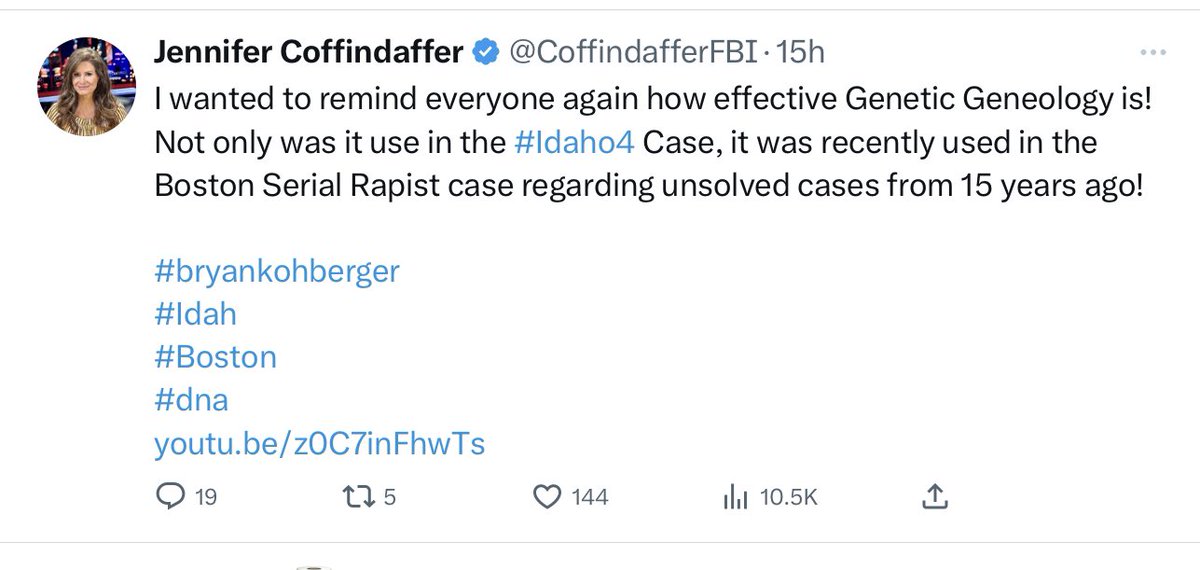 It’s yet to be proven to be effective in the #BryanKohberger #Idaho4 case and I’d expect a former FBI employee, expert witness and national tv analyst to know that nuance.