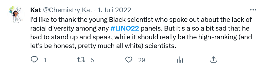 @CarolynBertozzi Last year at #LINO22 it already happened and participants tweeted about it. It is terrible to see that the organizers of @lindaunobel #LINO23 did not learn from this and even gave this behavior the big stage.