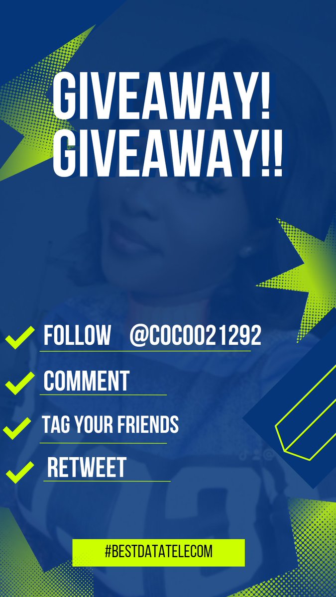 Massive Data Giveaway 🎉🎉

Follow <a href="/coco021292/">Teniola</a>. Let's get him 1k followers.

Drop proof with your network,tag your friends and

Retweet