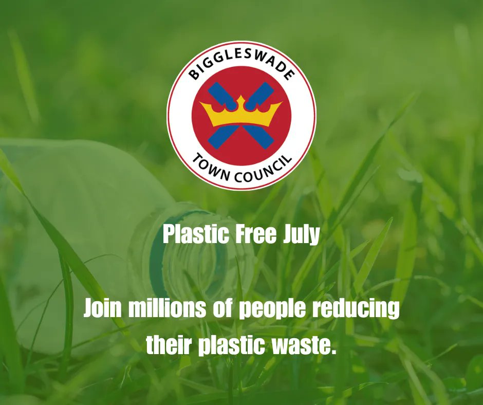 🌍 Let's make a difference this Plastic Free July in Biggleswade! 

🌊💚 Join in and be part of the solution to plastic pollution. 

🌿 To learn more about ‘Plastic free July’ have a look at the link below:
buff.ly/2UsFbCs 🤝🌟 

#PlasticFreeJuly
#ReducePlasticWaste 🌍🌊