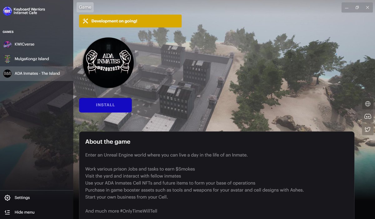 kwic://ada.inmates

We are excited to announce that we have partnered with @adainmates to launch their game, ADA Inmates - The Island on the KWIC Launcher platform!

KWIC Launcher goes live later this month!

#KWIC #CNFTCommunity #CNFT #Cardano #Gaming #NFT #NFTCommunity
