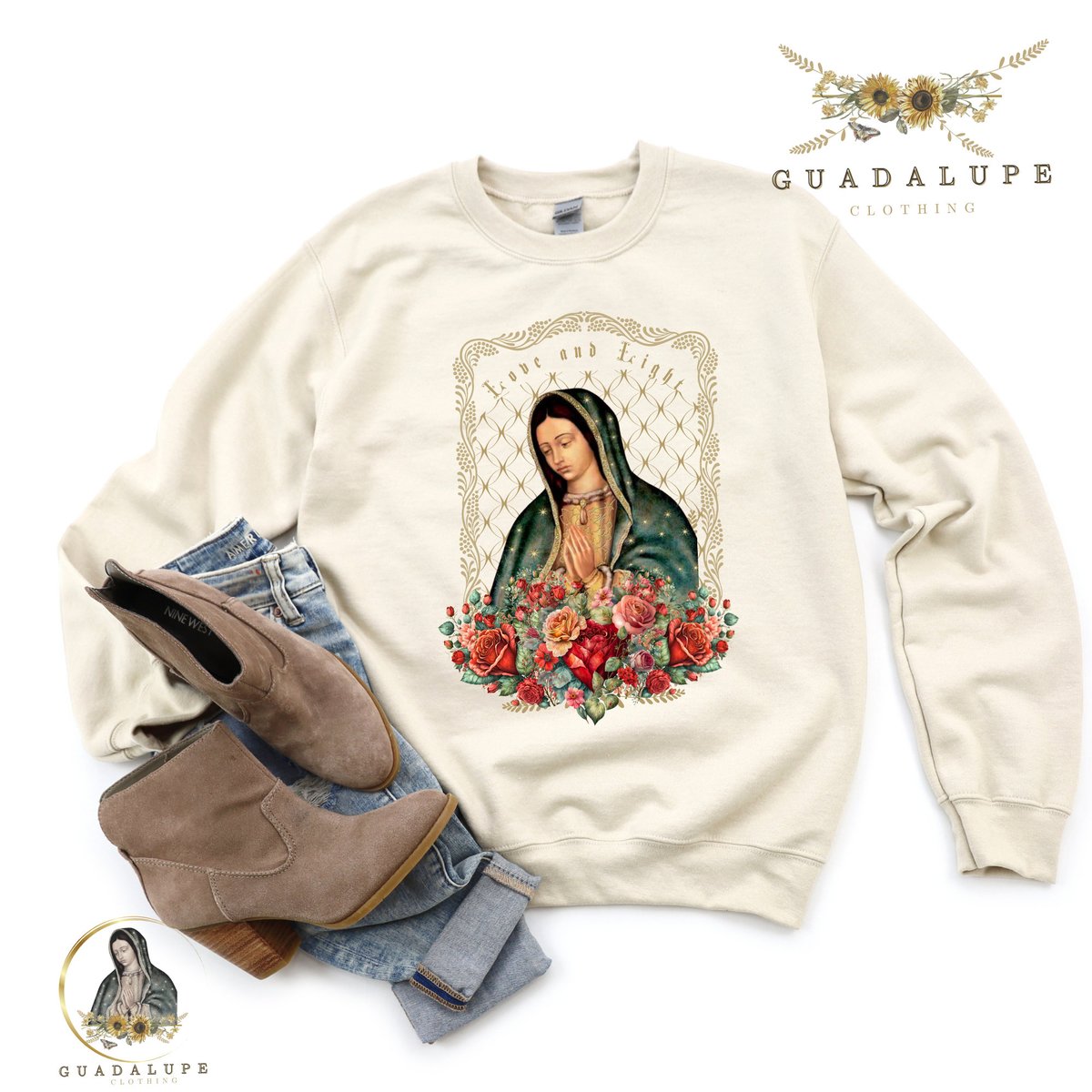 InStyleBySara's tweet photo. Excited to share the latest addition to my #etsy shop: Guadalupe Crewneck Sweatshirt, Virgen de Guadalupe Sweatshirt Sweater, Virgin Mary Unique Gifts, Catholic Gifts, Religious Holiday Gifts https://t.co/PeIexGxESF #black #green #longsleeve #devotionalgifts #vintage # https://t.co/fR4eYpyvgK