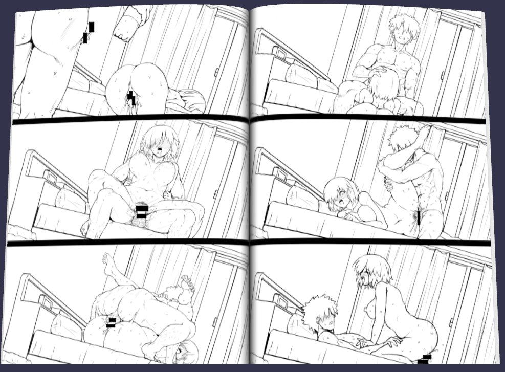 ぐだマシュスケベ本定点カメラなう。背景はアタリようなのでこのあと差し替え予定。 