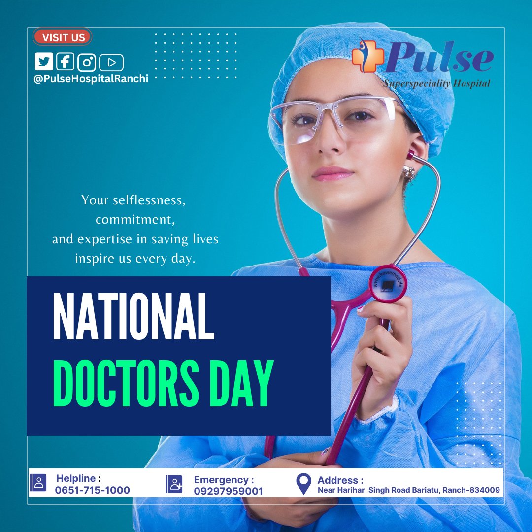 Happy National Doctors Day.
#doctorsday #2023 #pulsehospitalranchi #bestdoctors #healthcare