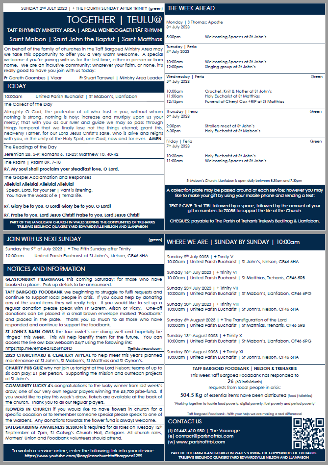 parishttbl's tweet photo. Parish notices and information for w/c 2nd July 2023; Ministry Area News July 2023: https://t.co/80VbhCOMSG