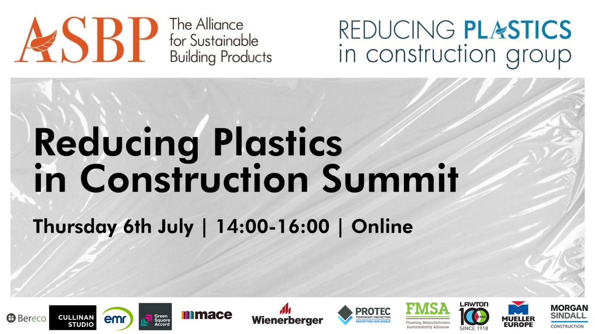 It’s #PlasticFreeJuly and our Reducing Plastics in Construction Group has been busy. Find out what the individual members are doing to tackle the plastics problem, and the tools & guides the Group has made freely available. 6 July 2023 | 14.00 | online asbp.org.uk/events/reducin…
