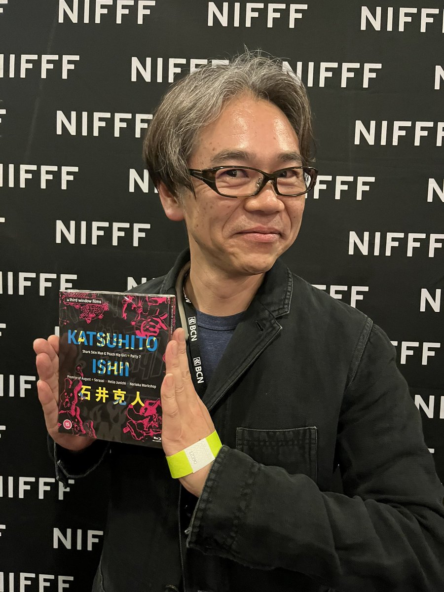 thirdwindow's tweet photo. Ishii in da house!
Katsuhito Ishii’s 7 film retrospective starts today @nifff!
Shark skin man / party 7 double bills in the UK July 5 @ThePCCLondon &amp; July 7 @derbyquad
The Katsuhito Ishii Collection bluray box set out July 17 - Pre-order @Terracotta_Dist 
https://t.co/z6q1yM6jrP https://t.co/AiMQnmZo2z