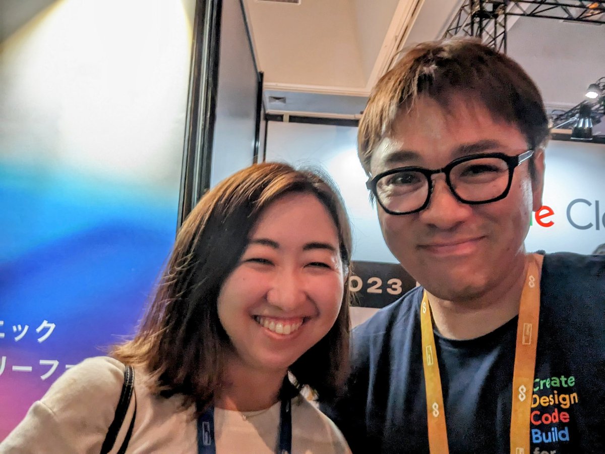 take_dohda's tweet image. @ayumi7909 サン にバッタリ！いつも笑顔とサポートありがとう！#IVS2023KYOTO  #googler