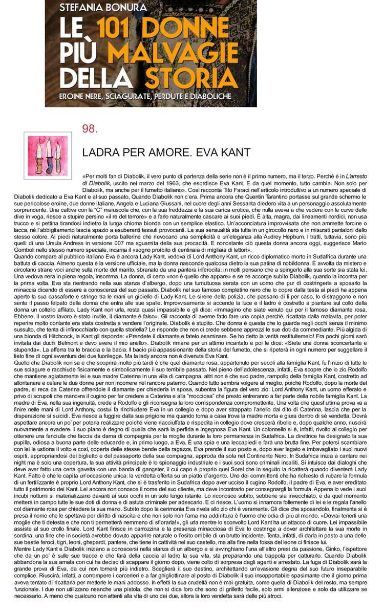 #Fumettoteca Regionale Alessandro Callegati 'Calle'  Social Community Hub 
A 'DDD - DamnDaringDiabolik' Eva ladra per amore 
#DDD_DamnDaringDiabolik #Diabolik #Umiliacchi #Fumettotecario #Fumetto #Comics 
Sede: Via Curiel 51 -47121 #Forlì FC #Italy 
fumettoteca@fanzineitaliane.it