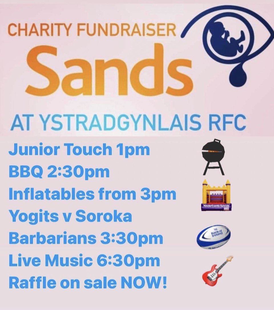 ystradbluesrfc's tweet photo. A week today. 

We are grateful to Yogits RFC for playing the Soroka Barbarians.  In memory of Ellis. 

We have junior touch on first for the Arrow MOT Centre challenge cup.

🔵 BBQ
🔵 Inflatables
🔵 Raffle onsale now at club bar 
🔵 Live music at 6.30pm 

@YogitsRFC https://t.co/d52YkrdsCX