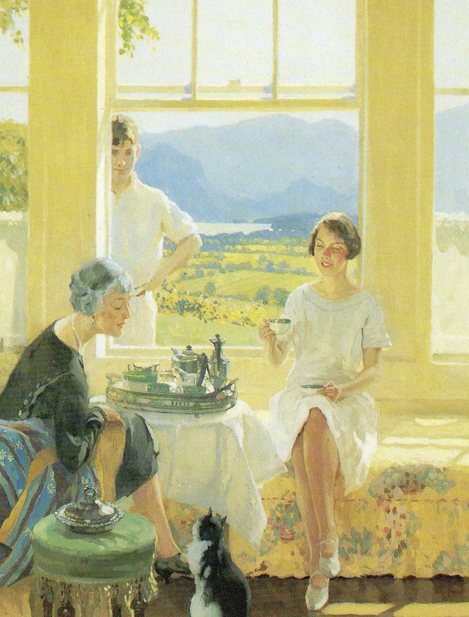 #BuongiornoATutti amici☀️ #GoodMorning #Friends ☕ I wish you all a sunny July with the people you love🐹 #CatsOfTwitter #Artlovers #Caturday #1Luglio #Art #Artist James Durden Summer in Cumberland
