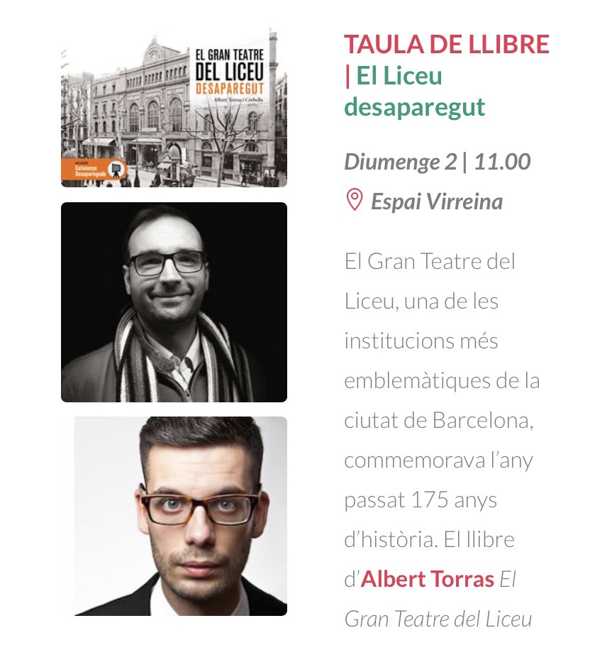 Estimades, estimats! Demà racció doble d’òpera! A la <a href="/primerapedra/">La Primera Pedra RAC1</a> i després, presentant un llibre preciós de l’Albert Torras sobre el nostre <a href="/Liceu_cat/">Gran Teatre del Liceu</a> editat per <a href="/efados/">Editorial Efadós</a>! A la Virreina puntuals a les 11, eh?