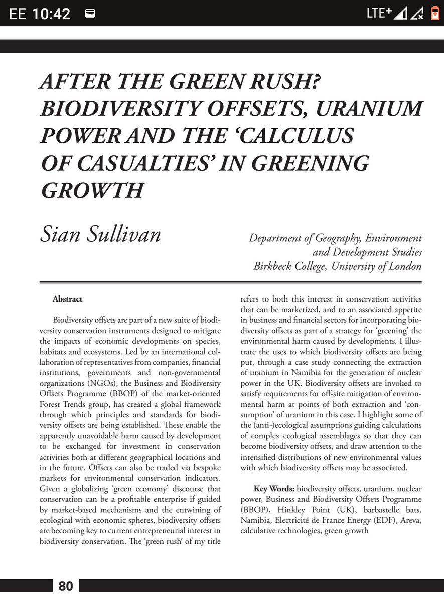 @daughterofsahel I share your outrage! 
Quite old now, but I feel like sharing this piece with you 💚

#biodiversityoffsets #uranium #casualties #HinkleyPoint #Namibia #GreenGrowth[?]

siansullivan.files.wordpress.com/2010/02/sulliv…