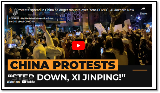 Protests against COVID-19 restrictions, #COVID policies, along with the anti-government messages were emerged,
“Xi Jinping!”
“Step down!”
This shows, China’s ‘Zero-COVID’ policy demerits lead to loss of faith in leadership. 
 CCP Against Humanity