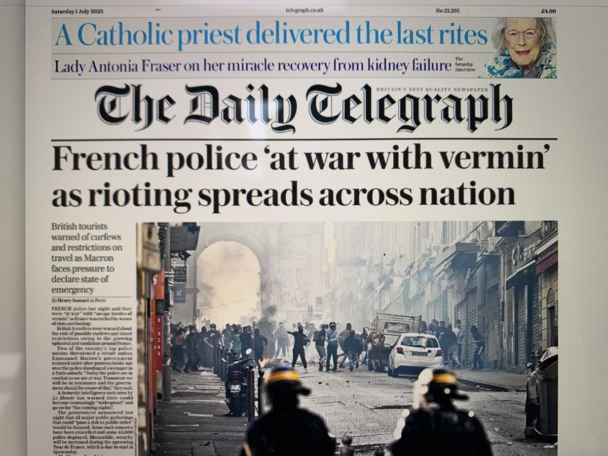 Not saying the @Telegraph⁩ is racist but… what kind of ultra-subtle message are they trying to send to their readers this morning?