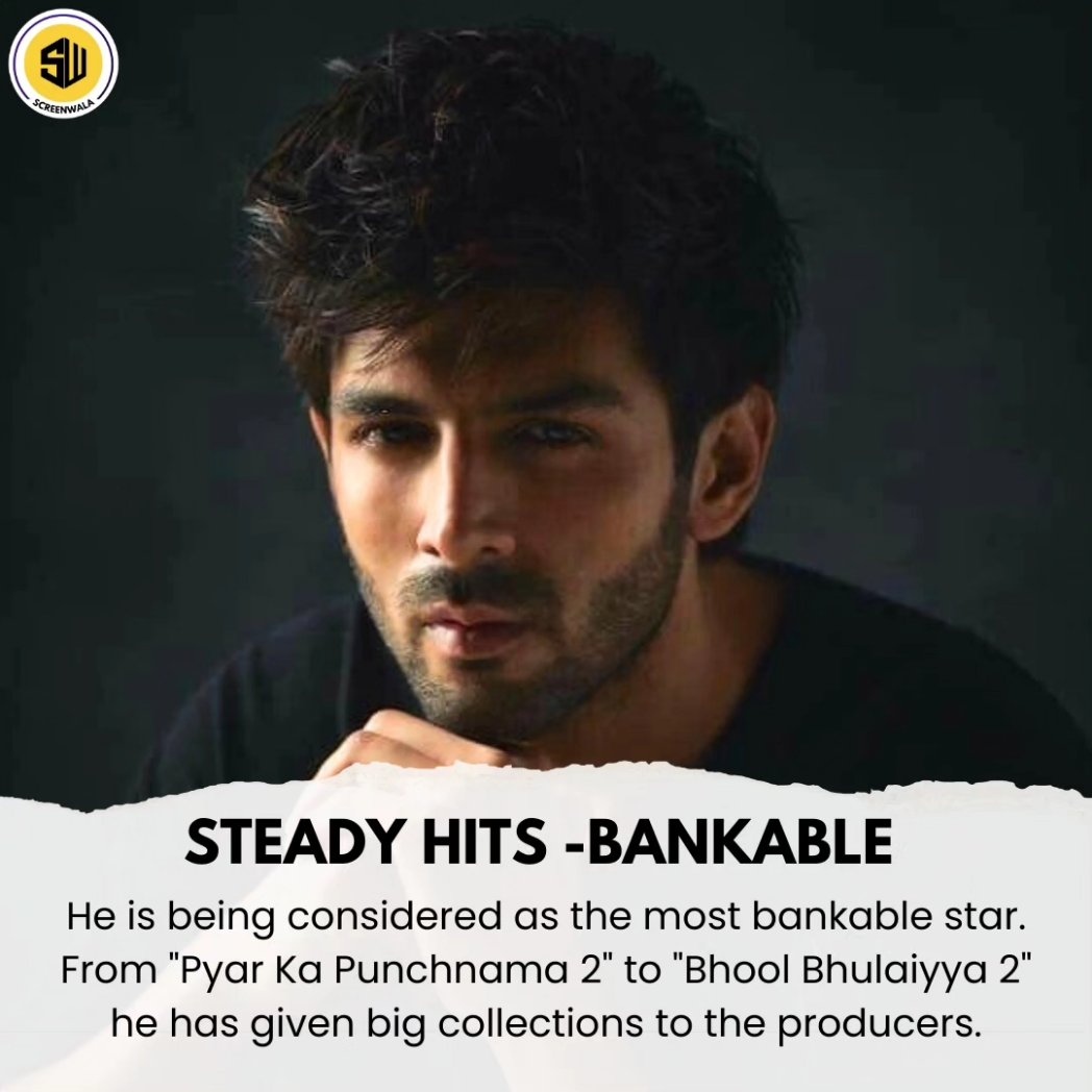 Screenwala_'s tweet photo. Is Kartik Aaryan going to be the next SUPERSTAR of Bollywood? #KartikAaryan #Bollywood #Superstar #SatyaPremKiKatha #KiaraAdvani #KartikAryan #KarthikAaryan #Screenwala #ScreenwalaStory https://t.co/YVR84kRFTX