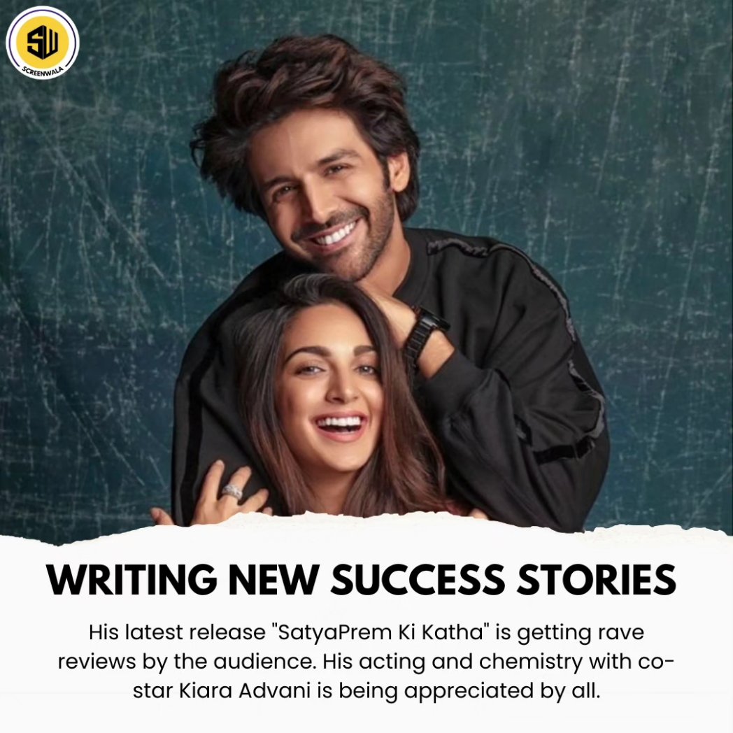 Screenwala_'s tweet photo. Is Kartik Aaryan going to be the next SUPERSTAR of Bollywood? #KartikAaryan #Bollywood #Superstar #SatyaPremKiKatha #KiaraAdvani #KartikAryan #KarthikAaryan #Screenwala #ScreenwalaStory https://t.co/YVR84kRFTX