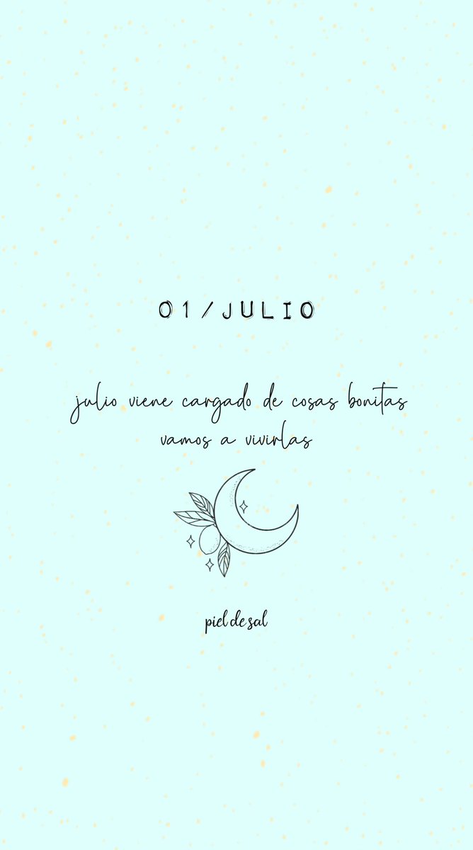 Julio viene cargado de cosas bonitas. Por un mes lleno de nosotros mismos, de pasarlo con quien llena el alma hasta arriba. Por un mes que se siente como un cariñito al alma ♥️