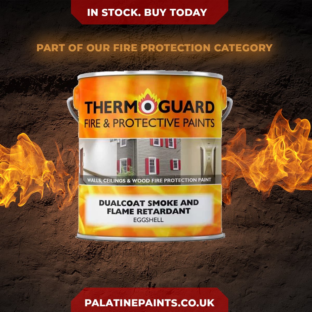 **Fire Protection**

Thermoguard Dualcoat Smoke and Flame Retardant Topcoat is a water-based decorative topcoat that forms part of an intumescent system for wood, internal steel and cast iron. 

👉🛒Buy yours today: palatinepaints.co.uk/product/thermo…