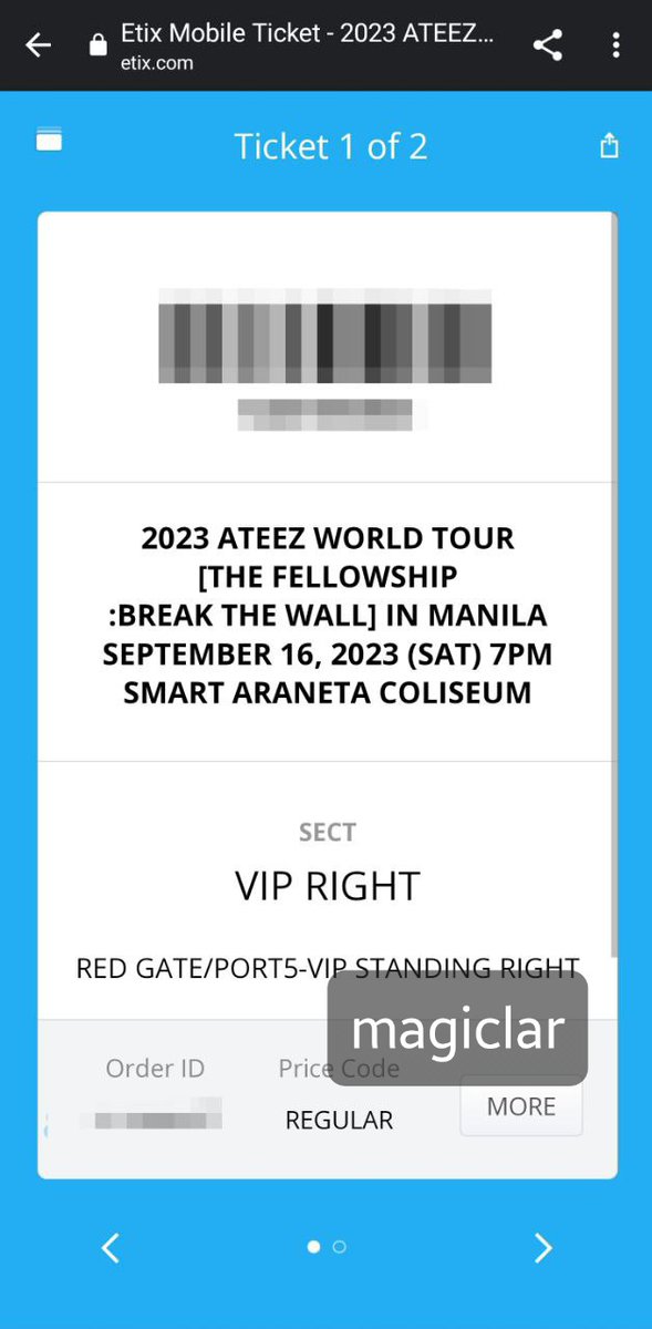 wts lfb

2 ATEEZ Break the Wall in Manila VIP Right tickets

- selling for the same amount (can provide discount if getting both)
- low QN (transacted 12:02PM, see first pic)
- rfs: upgrade

#Break_The_Wall_MNL #ATEEZ #에이티즈 
<a href="/SerJames_/">Ser James</a>