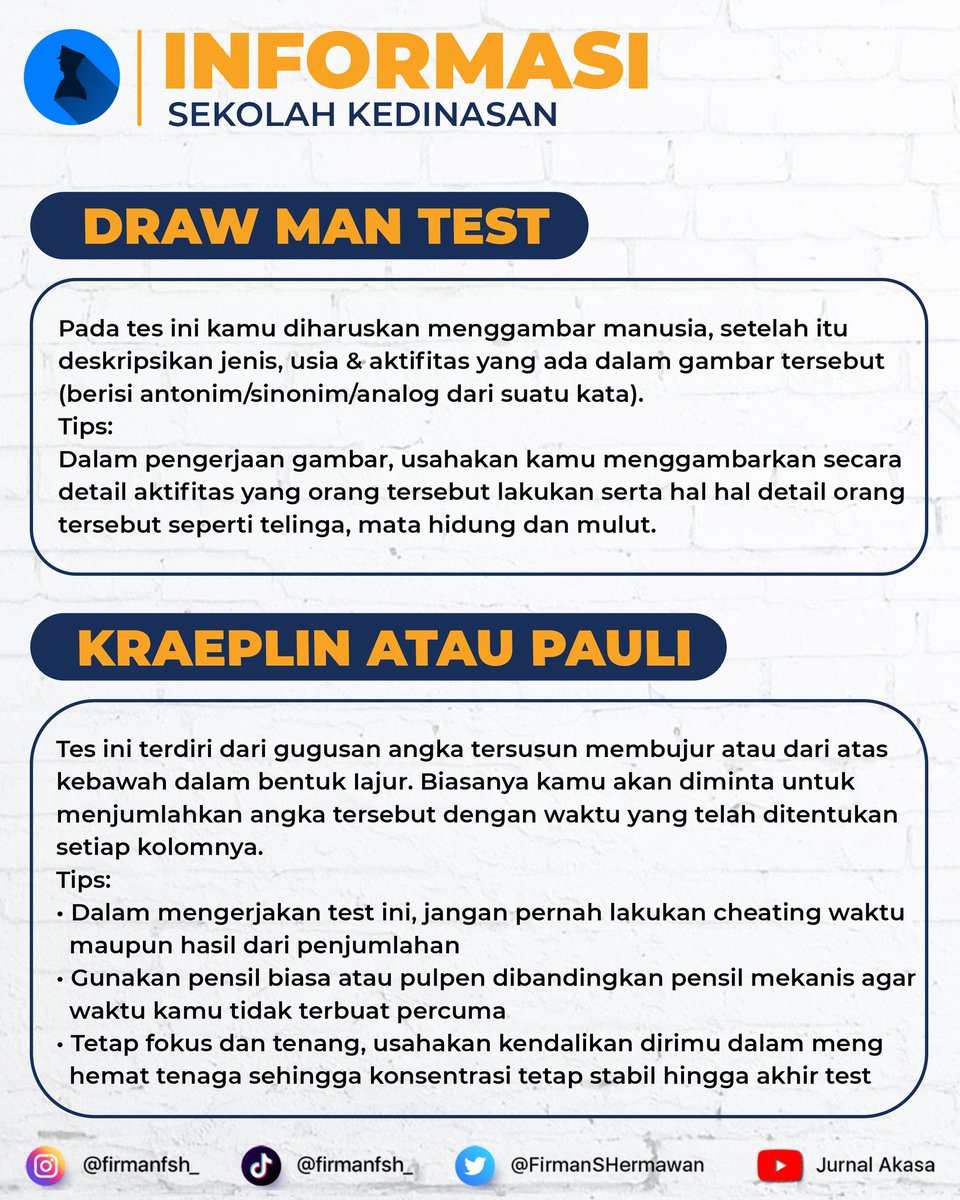 FirmanSHermawan's tweet photo. Tes Psikologi sipaling sangat menentukan kelulusan. Tak kasih info nih apa aja materi tentang psikotes sekolah kedinasan.

#jurnalakasa #sipencatar2023 #sekolahkedinasan #sipencatar https://t.co/YSMUISjYQv